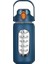2024 Yeni 946ML/1656ML/1892ML Cam Şişe Silikon Saman Kılıf ve Zaman Markalı Ev Ofisi Gym Cam Su Şişesi Kapasite: 32OZ 9.4X9.4X25CM/RENK: Lacivert (Yurt Dışından) 1