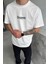 Beyaz Souvenir Baskılı Oversize T-Shirt 2