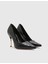 Lotti Hakiki Yılan Deri Kadın Siyah Topuklu Ayakkabı 1