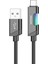 DLC5021A Usb-A - Type-C Şarj Kablosu, Hızlı Şarj, 3A Yüksek Akım, 1 Metre, Dayanıklı Örgü Kablo, Çok Renkli Işık (Siyah) 1