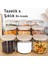 9'lu Bambu Kapak Cam Saklama Kabı - Bakliyat Erzak Kavanozu Vakum Kapaklı Cam Kavanoz Seti 680 ml 2
