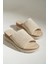 Poli Hafif Taban Günlük Triko Kadın Terlik Bej 3