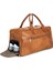 Austin Xl Deri Weekender Seyahat Çantası 50L Su Geçirmez Kahverengi Duffle Bag 1