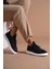 J112 Bağcıklı Ortopedik Taban Triko Erkek Spor Sneaker Ayakkabı Bt Siyah 3