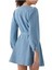 Denim Nolan Mini Elbise, Uzun Kollu, Kuşaklı, %100 Pamuk Günlük Şıklık 3