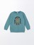 Yeşil Bisiklet Yaka Kalın Baskılı Erkek Bebek Sweatshirt 1