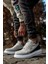 J040 Bağcıklı Ortopedik Taban Erkek Günlük Süet Sneaker Spor Ayakkabı Bt Taş Gri 1