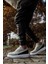 J040 Bağcıklı Ortopedik Taban Erkek Günlük Süet Sneaker Spor Ayakkabı Bt Taş Gri 3