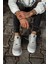 J040 Bağcıklı Ortopedik Taban Erkek Günlük Süet Sneaker Spor Ayakkabı Bt Taş Gri 4