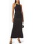 Odder Midi Dress, Siyah Drapeli Elbise 4