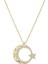Ayyıldız Zirkon Taşlı Otantik Desenli Gold Rengi 925 Ayar Gümüş Kadın Kolye 1