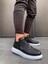 J040 Bağcıklı Ortopedik Taban Erkek Günlük Sneaker Spor Ayakkabı Bt Siyah 2