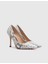 Ravello Hakiki Yılan Deri Kadın Gri Topuklu Ayakkabı 1