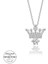 Swarovski Taşlı Gümüş Kral Tacı Bayan Kolye 1