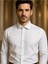 Erkek Slim Fit Pamuk Saten Dar Kesim Beyaz Pamuklu Gömlek 1