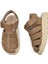 Galle Hakiki Deri Tek Cırtlı Unisex Çocuk Sandalet Kum Rengi 5
