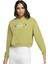 Sportswear Loose Fit Women's Hoodie Crop Kadın Polar Bol Kesim Crop Kapüşonlu Sweatshirt Fıstık Yeşili 1