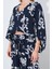 Bej Çiçek Desenli Keten Kimono & Pantolon Ikili Takım 3