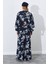 Bej Çiçek Desenli Keten Kimono & Pantolon Ikili Takım 4