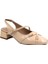 Mare Burnu Kapalı Alçak Topuklu Kadın Ayakkabı Ten 1