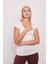 Ön-Arka V Kısa Kol Body -Krem 2