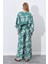 Bej Çiçek Desenli Keten Kimono & Pantolon Ikili Takım 4