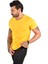 Hardal Sarısı Erkek/Unisex Slim Fit Dar Kesim Bisiklet Yaka Pamuklu Likralı Basic Tişört 1801131 2