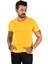 Hardal Sarısı Erkek/Unisex Slim Fit Dar Kesim Bisiklet Yaka Pamuklu Likralı Basic Tişört 1801131 5