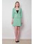 Kadın Yüksek Bel Beli Apoletli Hafif Likralı Kumaş Astarlı Çan Etek(Ceketi Jument 30075)-MINT 1