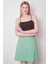 Kadın Yüksek Bel Beli Apoletli Hafif Likralı Kumaş Astarlı Çan Etek(Ceketi Jument 30075)-MINT 2