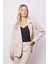Kadın Yakalı Cep Kapaklı Uzun Kol Hafif Likralı Kumaş Oversize Blazer Ceket(Pantolonu Jument 40075)-TAŞ 3