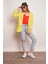Yakalı Kolu Katlamalı Cep Kapaklı Salaş Boyfriend Oversize Hafif Likralı Kumaş Blazer Ceket-Neon Sarı 1
