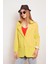 Yakalı Kolu Katlamalı Cep Kapaklı Salaş Boyfriend Oversize Hafif Likralı Kumaş Blazer Ceket-Neon Sarı 2