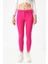 Kalın Kemerli D Tokalı Likralı Bilek Boy Kumaş Pantolon-Magenta 3