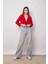Kadın Kruvaze Anvelop Hafif Likralı Kumaş Crop Kısa Blazer Ceket-Kırmızı 3
