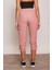 Iç Göstermez Viskon Poplin Beli Lastikli Cepli Paçası Büzgülü Rahat Pantolon-Soft Rose 4