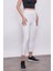 Yüksek Bel Likralı Esnek Kumaş Paça Fermuar Detaylı Şık Kumaş Pantolon-Krem 4