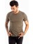Haki Erkek/Unisex Slim Fit Dar Kesim Bisiklet Yaka Pamuklu Likralı Basic Tişört 1801131 2