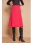 Kadın Yüksek Bel Diz Altı Hafif Likralı Kumaş Çan Etek-Fujya 3