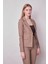 Kadın Yakalı Cep Kapaklı Uzun Kol Hafif Likralı Kumaş Blazer Ceket(Pantolon Jument 40076)-VIZON 5