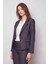 Kadın Yakalı Cep Kapaklı Uzun Kol Hafif Likralı Kumaş Blazer Ceket(Pantolon Jument 40076)-LACIVERT 3