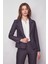 Kadın Yakalı Cep Kapaklı Uzun Kol Hafif Likralı Kumaş Blazer Ceket(Pantolon Jument 40076)-LACIVERT 4