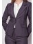 Kadın Yakalı Cep Kapaklı Uzun Kol Hafif Likralı Kumaş Blazer Ceket(Pantolon Jument 40076)-LACIVERT 5