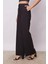 Yüksek Bel Yan Cepli Bol Paça Palazzo Pantolon -Siyah 4