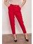 Yüksek Bel Kalın Kemerli Yan Cepli Pileli Havuç Paça Hafif Likralı Kumaş Pantolon-Bordo 5