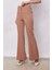 Kadın Yüksek Bel Cepli Ispanyol Paça Önü Dikişli Hafif Likralı Kumaş Pantolon(Ceket Kodu Jument 30080)-CAMEL 5