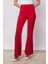 Kadın Yüksek Bel Cepli Ispanyol Paça Önü Dikişli Hafif Likralı Kumaş Pantolon(Ceket Kodu Jument 30080)-KIRMIZI 3