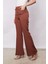 Kadın Yüksek Bel Cepli Ispanyol Paça Önü Dikişli Hafif Likralı Kumaş Pantolon(Ceket Kodu Jument 30080)-TABA 5