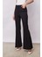 Kadın Yüksek Bel Cepli Ispanyol Paça Önü Dikişli Hafif Likralı Kumaş Pantolon(Ceket Kodu Jument 30080)-SIYAH 5
