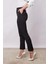 Kadın Yüksek Bel Yan Cepli Dar Paça Hafif Likralı Kumaş Pantolon-Siyah 5
